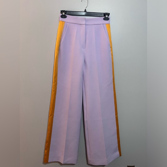 Roksanda Ilincic Pants - Woman’s Roksanda Satin-Trimmed Crepe Wide-Leg Pants Size 8